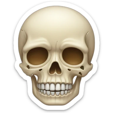 Frontal view of the skull crying sticker
