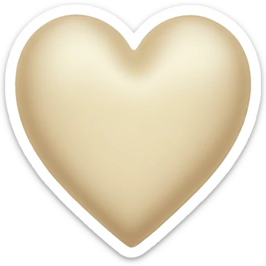 Cream colored heart sticker