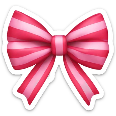 Pink and red striped bow sticker
