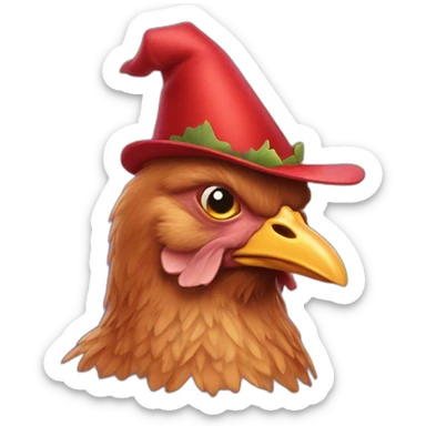 ugly hen halloween hat sticker
