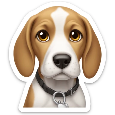 tan and white beagle puppy  sticker