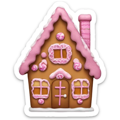 A pink gingerbread house sticker