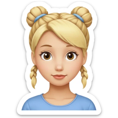 blond girl with bun  sticker