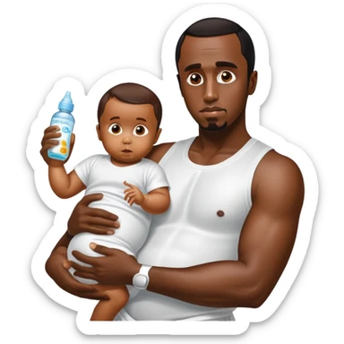 P Diddy with baby oil sticker