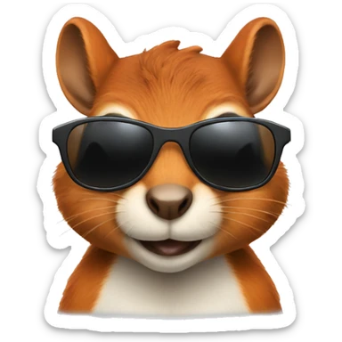 Squirrel wearing sunglasses sticker