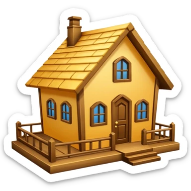 casa pequeña dorada sticker