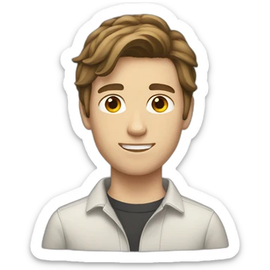 White teenage guy with brunette hair  sticker