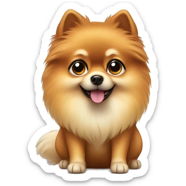 A pomerian dog with big cute eyes sticker