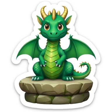 A cute dragon sitting on a throne sticker