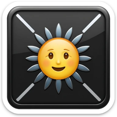 Tellurium emoji icon, concise, representing its uses in solar panels sticker