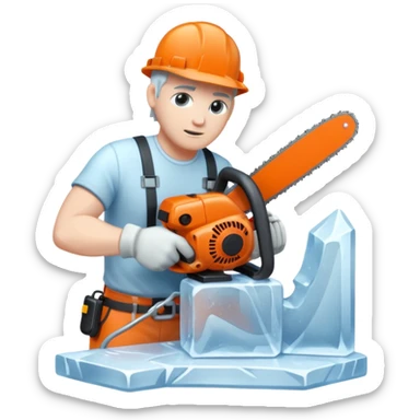 Sculptor with chainsaw,Ice Sculptors sticker