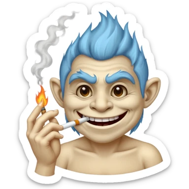 Troll face smoking a cigarette  sticker