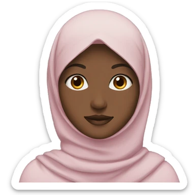 make a girl with hijab and dark brown eyes  sticker