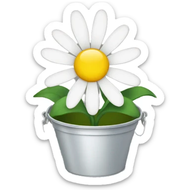 Daisy flower bucket sticker