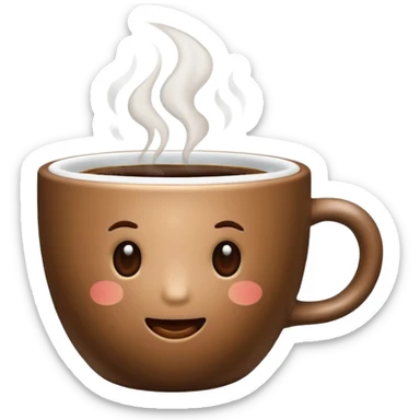 a cup of coffee in big cup sticker