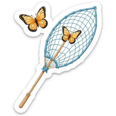 a net on a stick, for catching butterflies sticker