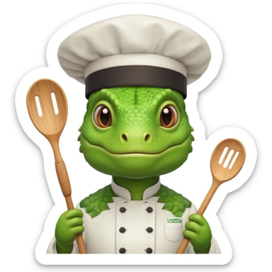 iguana chef sticker