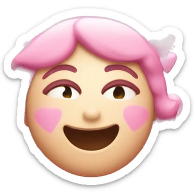 pink hearts over head sticker