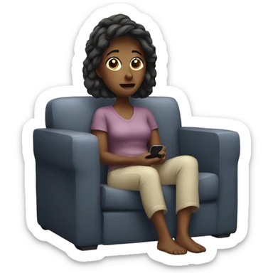 Woman watching tv sticker