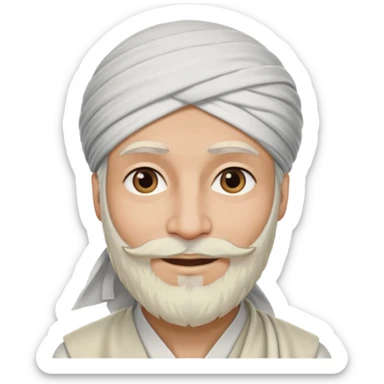 mullah wise elder with a gentle smile wearing a turban sticker
