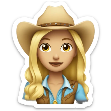 a blonde cowgirl princess  sticker