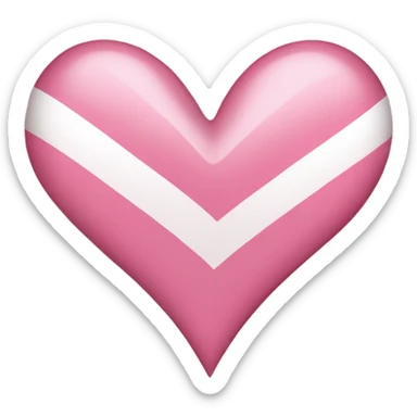 White and pink heart sticker