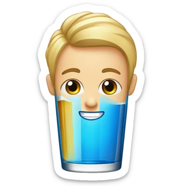 Rubia de ojos azules con un vaso de cerveza sticker