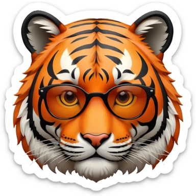 tiger head with dark sunglasses sticker
