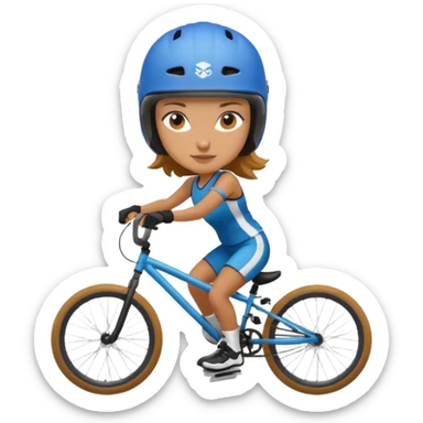 BMX rider woman with helmets sticker