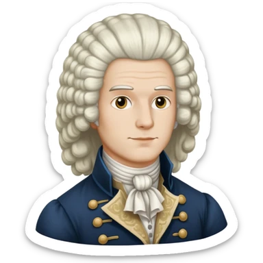 18th century colonial powdered wig sticker