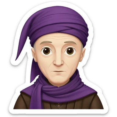 Quirinus Quirrell young man from harry potter with big Head scarf sticker