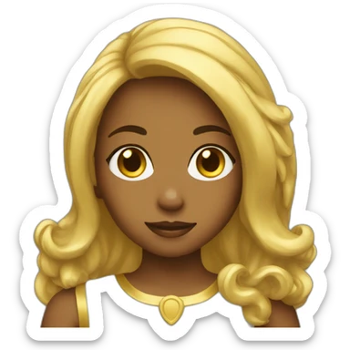 Gold girl Emoji in HD sticker