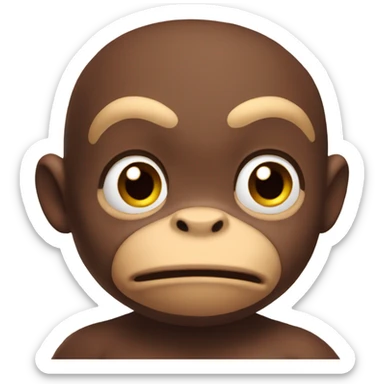 Curious George with angry look sticker