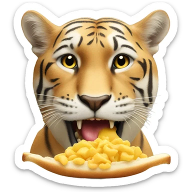 Big cat eating  sticker