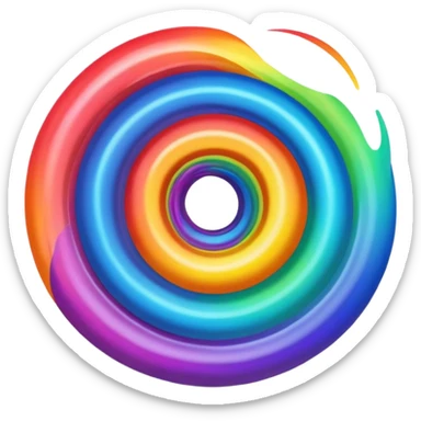 rainbow black hole, swirling colors, cosmic, vibrant, glowing, stylized as an emoji sticker