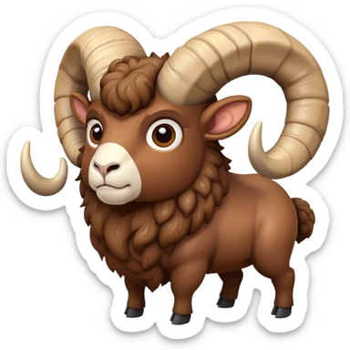 a ram with huge horns sticker