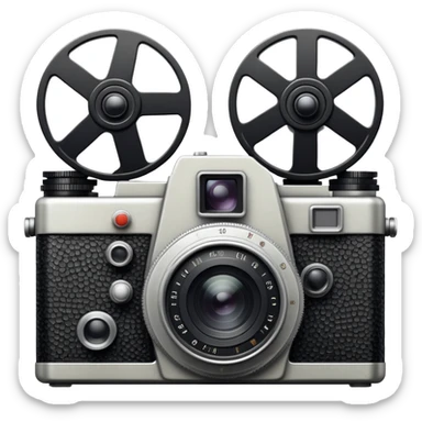 vintage film camera with indie aesthetic sticker