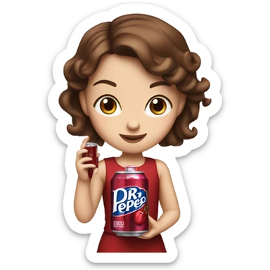 Drinking dr pepper cherry flavoured Brown hair girl blue eyes sticker
