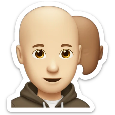 white tall bald guy kissing guy with middle brown hair sticker