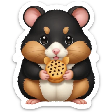 black hamster with  snack sticker