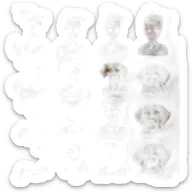 ginger waiter with his 6 cats and 4 dogs sticker