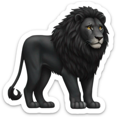 All Black lion full body sticker
