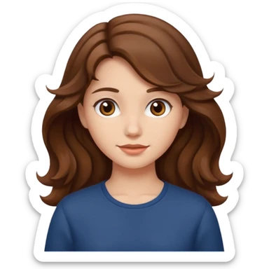chica con cabello ondulado castaño sticker