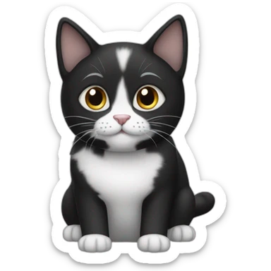 Black and white cat sticker