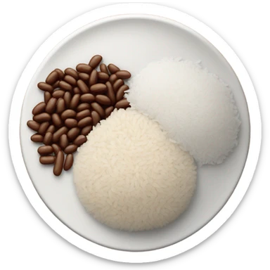 beans and rice on a plate  sticker