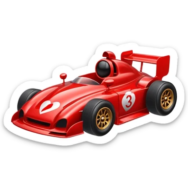 heart driving in a race car sticker