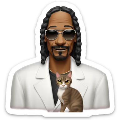 Snoop dogg the celebrity with a cat sticker