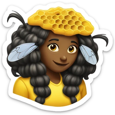 bumblebee combing hair with honeycomb  sticker
