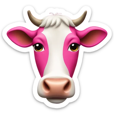 Pink cow sticker