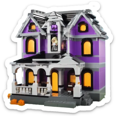 Lego barbie’s run-down frightening dangerous ghost ridden haunted dream house nightmare scenario moon sticker